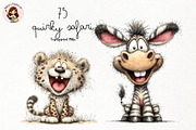 Quirky Safari Animals PNG, an Animal Illustration by Nicolle's Colorful Art (Thumbnail 1 of 6)