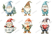 Winter Christmas Gnome Clipart, an Illustration by designcity5 (Thumbnail 2 of 5)