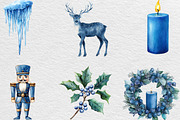 Cozy Christmas Blue Clipart, an Illustration by Black Bird Studio (Thumbnail 6 of 6)