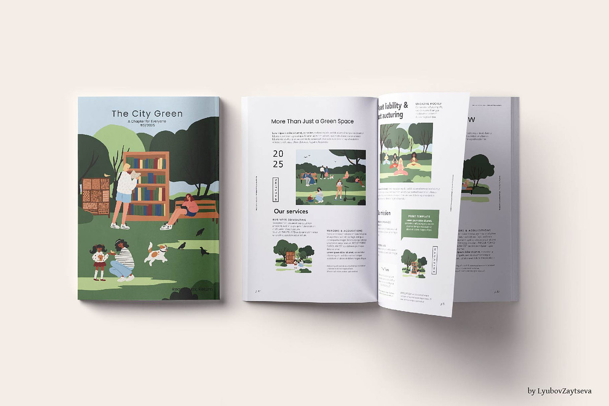 Diverse People in Park Illustration, a Person Illustration by LyubovZaytseva (Photo 6 of 8)