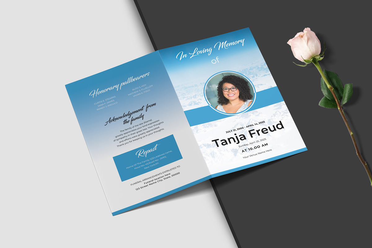 Funeral Program And Prayer Card, a Brochure Template by crazyOWL (Photo 2 of 8)