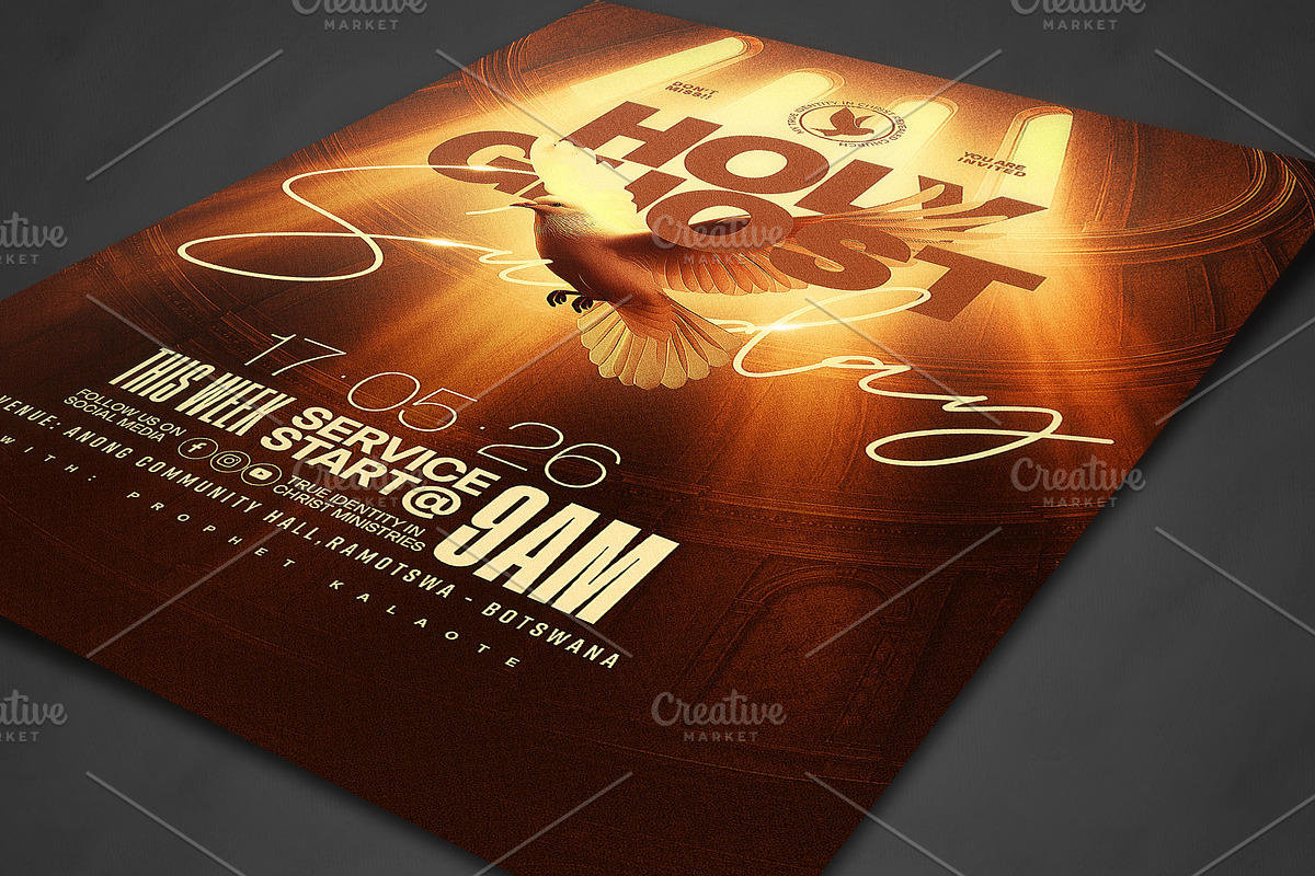 Holy Ghost Service Flyer Template, a Social Media Template by church flyer templates (Photo 4 of 8)