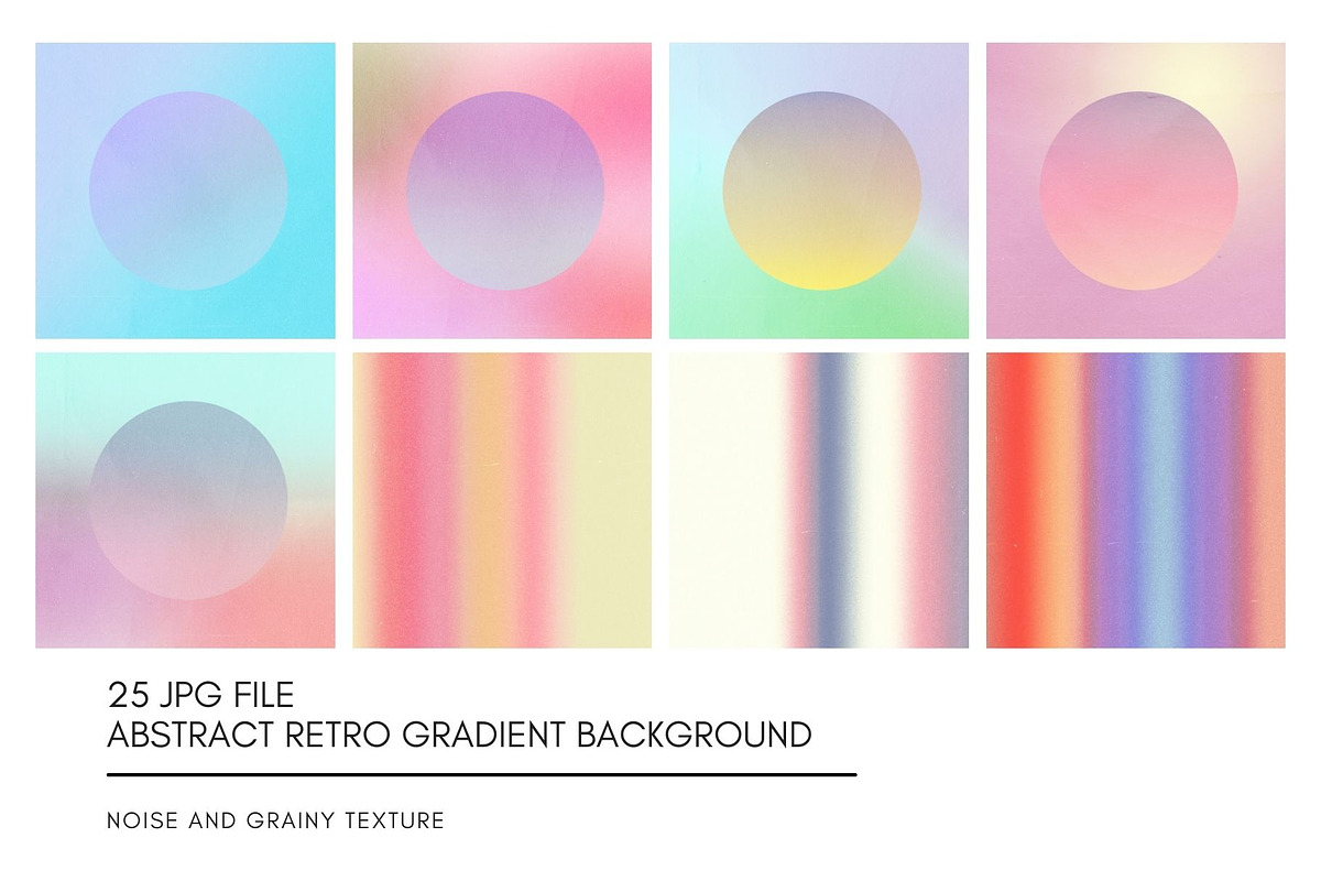 25 Gradient retro background set, a Texture Graphic by Nuchylee Photo (Photo 6 of 13)