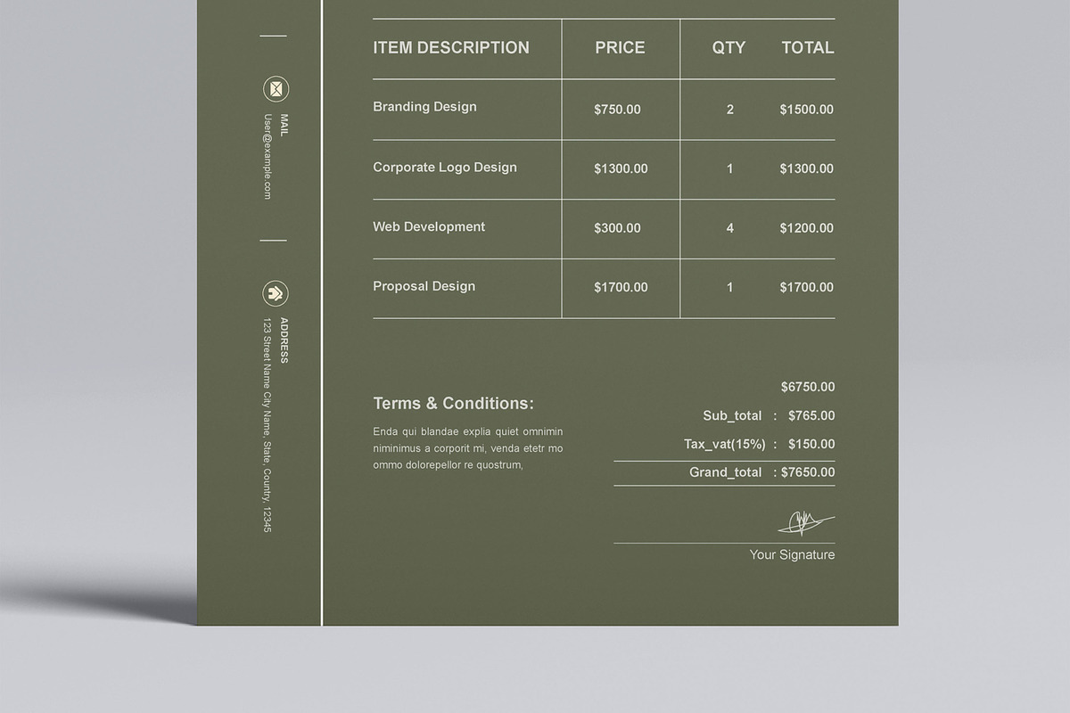 Invoice Design Template, a Stationery Template by MightyDesign (Photo 5 of 8)