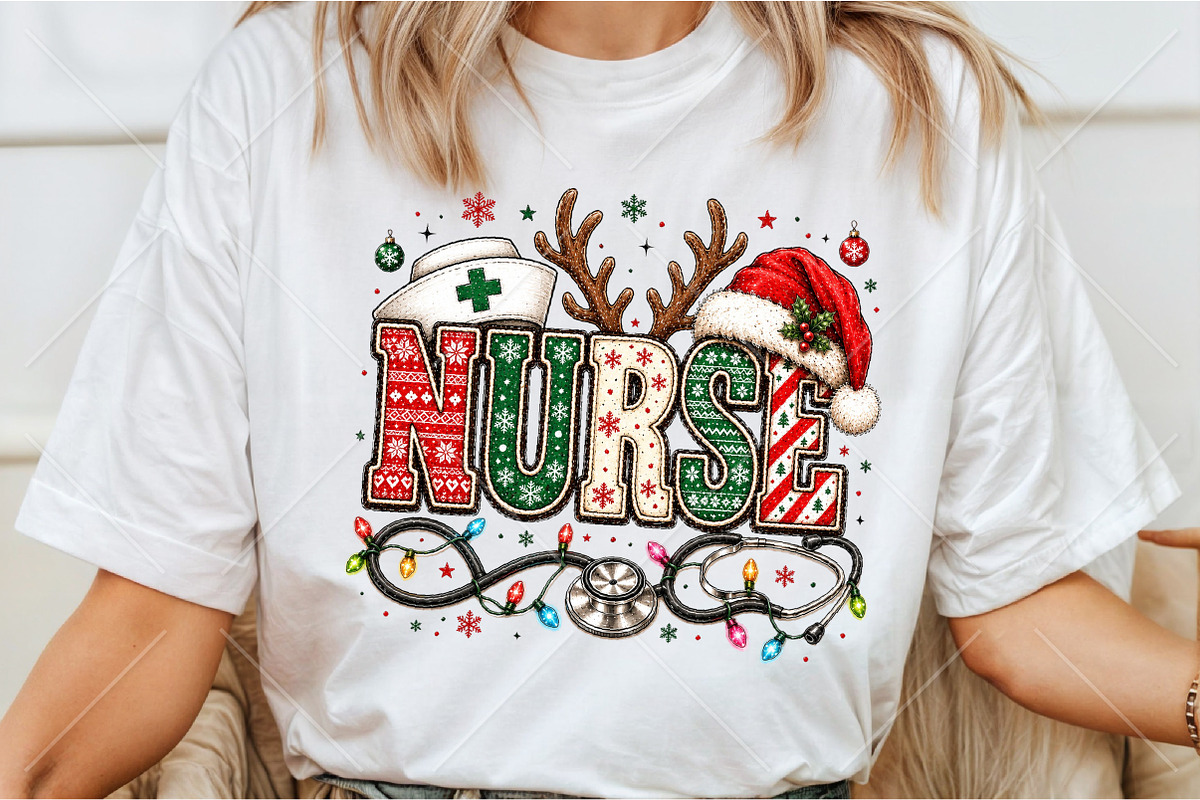 Christmas Nurse Sublimation PNG, a Seasonal Illustration by Canvas Craft (Photo 3 of 6)