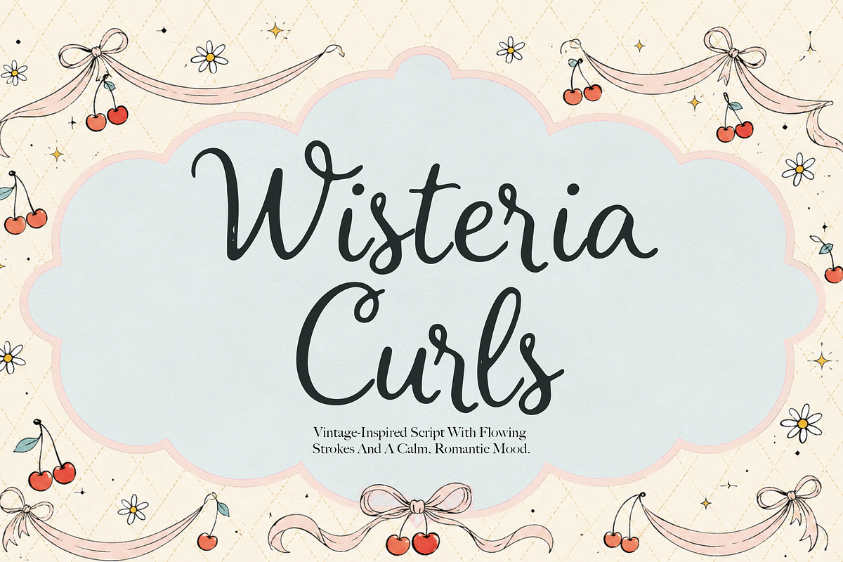 Wisteria Curls | Romantic Script, a Script Font by gafaroff studio (Photo 1 of 6)