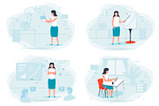 Vector Business People Illustrations, a Background Graphic by Tashal (Thumbnail 2 of 5)