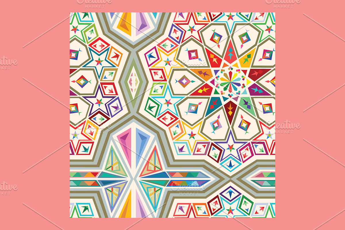 Islamic mosaic four pattern template, a Pattern Graphic by Amazing crafter