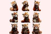 Red Panda PNG Clipart Bundle, a Graphic by M9 Design (Thumbnail 2 of 10)