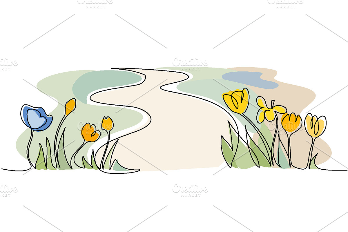 Country nature panoramic sketch, a Decorative Illustration by Valenty (Photo 2 of 3)