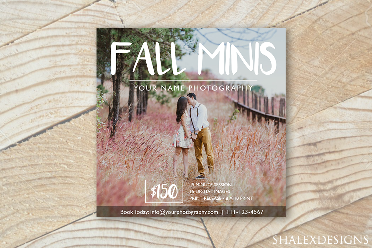Fall Mini Sessions Template, a Flyer Template by ShalexDesigns