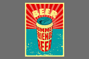 Summer Beer retro vector poster set, a Food Illustration by PoPaShop (Thumbnail 8 of 12)