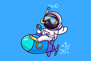 Cute Astronaut Riding Submarine, a Technology Illustration by Catalyst Labs (Thumbnail 2 of 3)