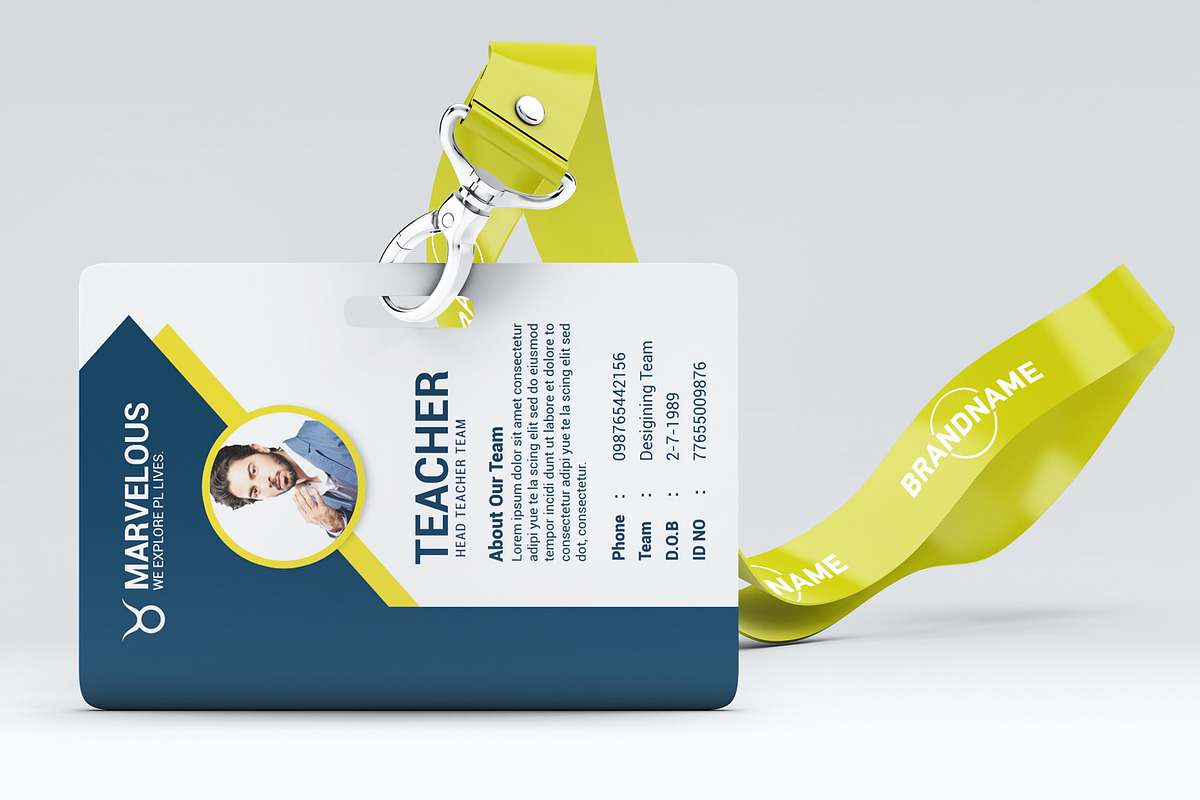 Teacher Identity Card, a Stationery Template by Business Flyers (Photo 3 of 4)
