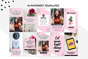 Feminine Pinterest Templates Canva, a Social Media Template by ltsdesigns (Thumbnail 2 of 3)