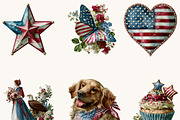 Watercolor 14 th of July Clipart, a Seasonal Illustration by BusyDaydesign (Thumbnail 4 of 9)