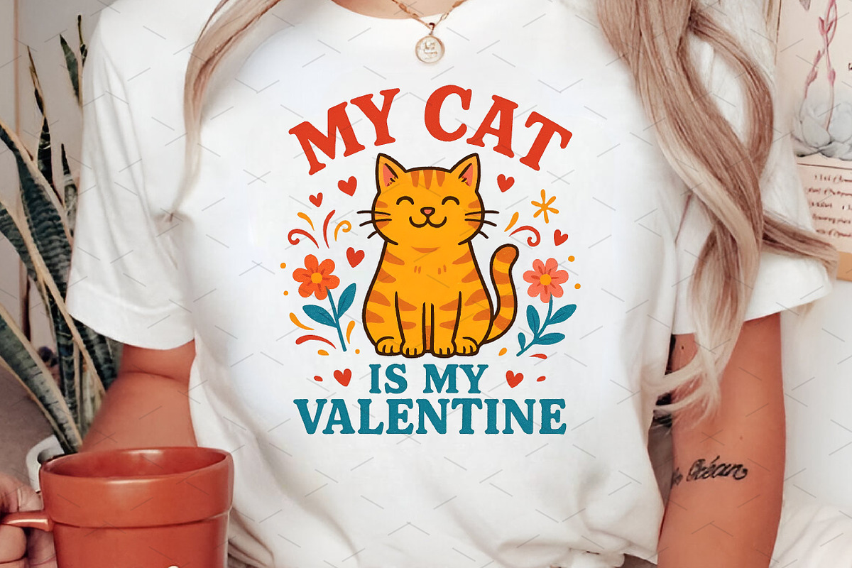 My Cat Is My Valentine PNG Design, an Illustration by Libby Wishes (Photo 3 of 6)