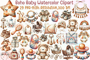 Boho Baby Watercolor Clipart, an Illustration by Sublimation Artist (Thumbnail 1 of 6)