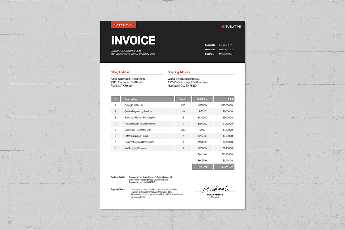 Invoice Template, a Stationery Template by BrandPacks (Photo 4 of 4)