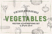 Vegetables Engravings Set, an Object Graphic by Graphic Goods (Thumbnail 1 of 6)