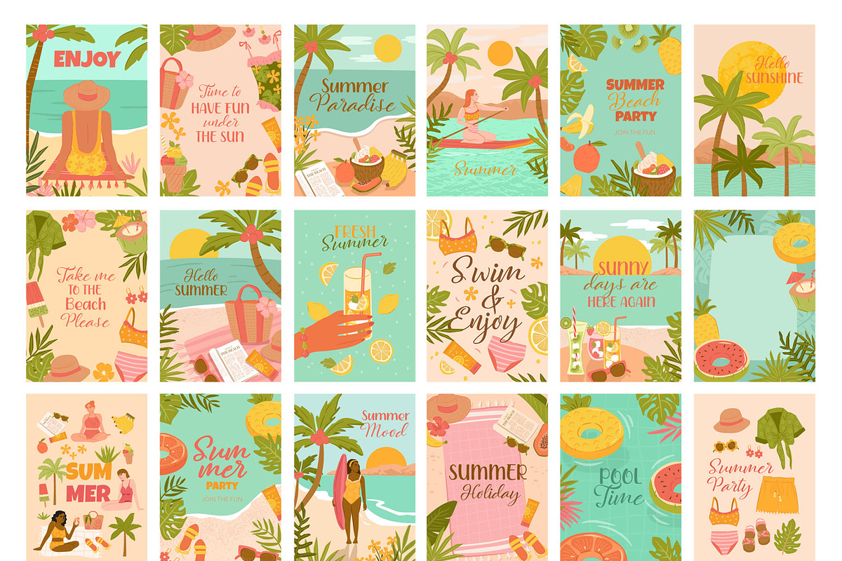 Tropical Summer Beach Illustrations, a Background Graphic by CreativeChristiana (Photo 8 of 14)