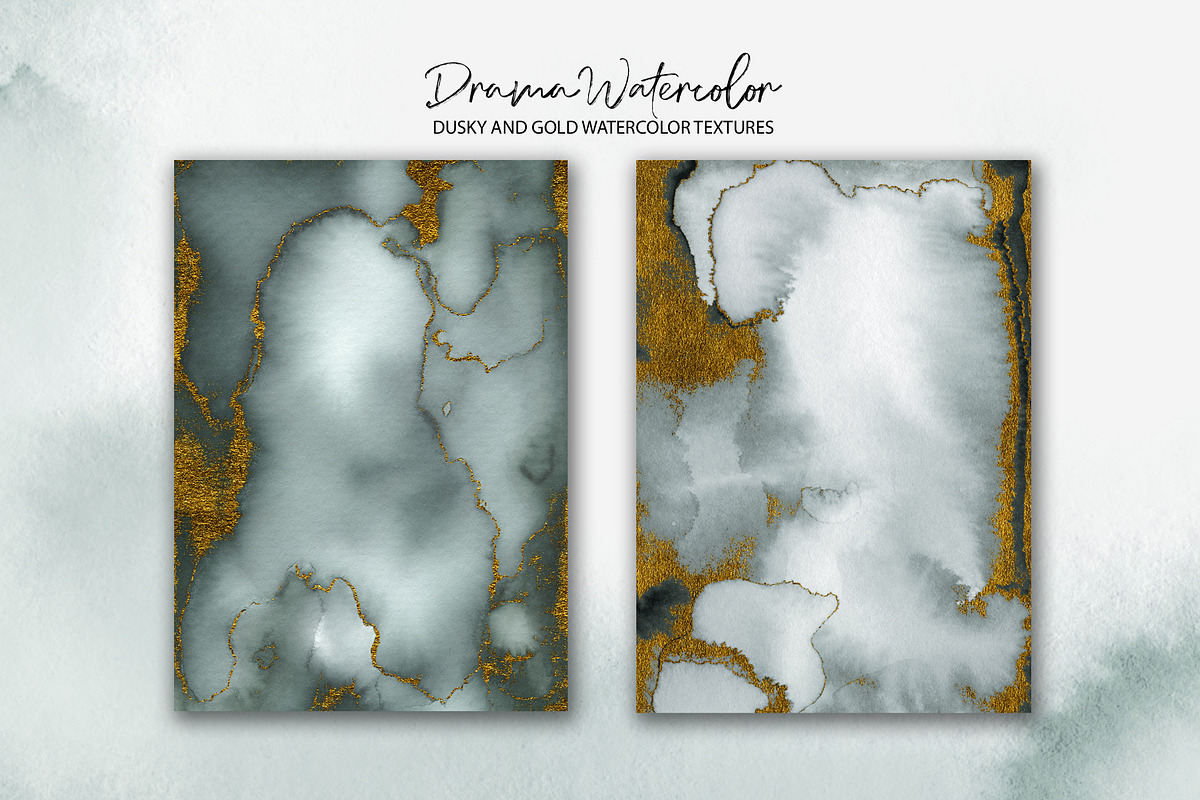 Dusky and Gold Watercolor Textures, a Texture Graphic by Marmoris.Arts (Photo 3 of 13)
