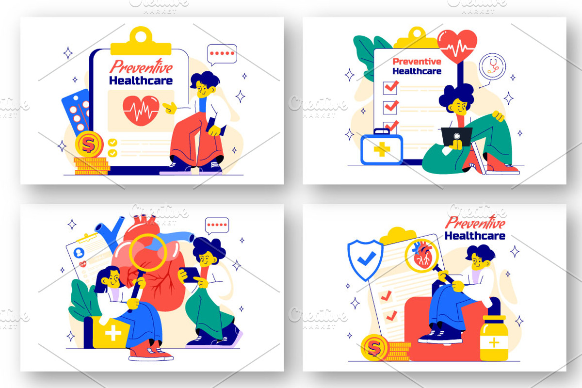 10 Prevention Healthcare Vector, a Healthcare Illustration by denayunebgt (Photo 2 of 4)