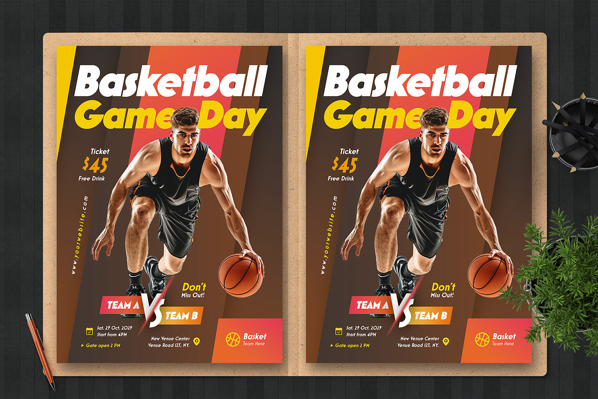 Basketball Game Day Flyer Template, a Flyer Template by Boostock (Photo 5 of 6)