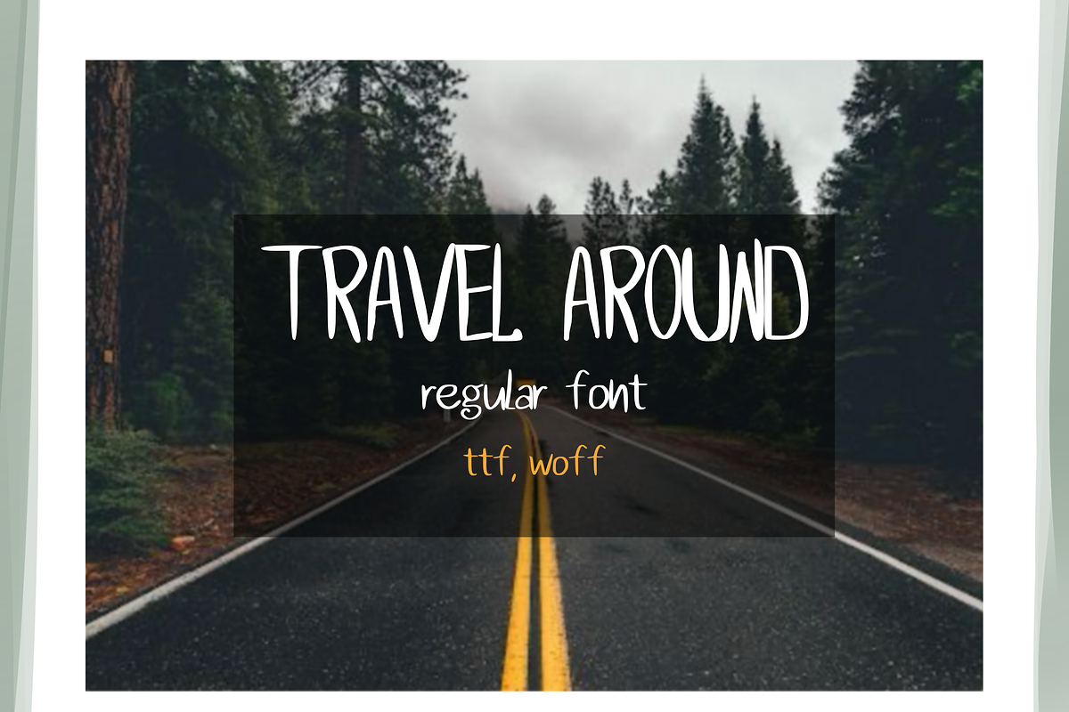 Travel Around_font, a Sans Serif Font by Allie_art (Photo 1 of 5)
