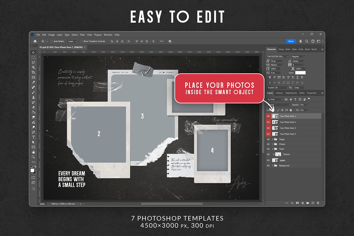 Polaroid Photo Mood Boards Set, a Presentation Template by Andrew Skoch Design (Photo 4 of 12)