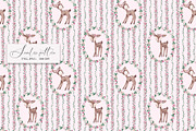 Cute Deers Card and Pattern, a Pattern Graphic by SirenaArt (Thumbnail 4 of 13)