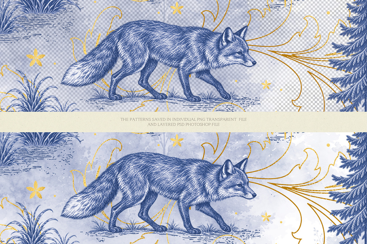 Toile Watercolor Gold - Woodland, a Pattern Graphic by Euonia Meraki (Photo 5 of 12)