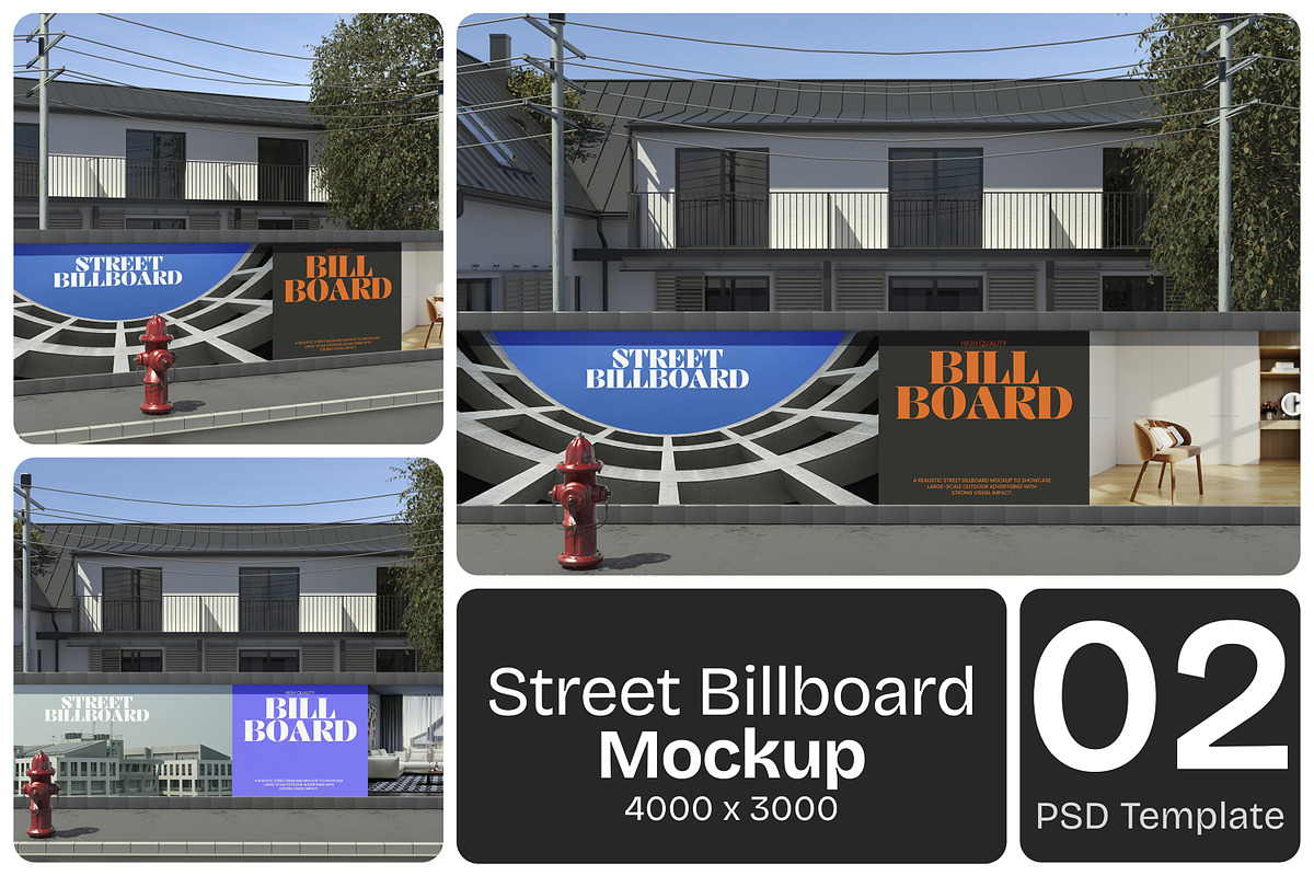 Street Billboard Mockup, an Advertising Mockup by Permadi Creative (Photo 1 of 5)