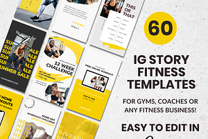 Fitness Instagram Canva Template