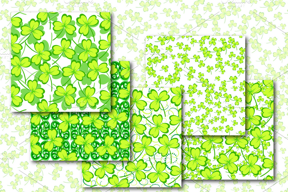 Shamrock - Seamless Patterns, a Pattern Graphic by Elinorka (Photo 2 of 4)