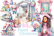 Pastel Christmas Clipart, a Person Illustration by GlamArtZhanna (Thumbnail 1 of 5)