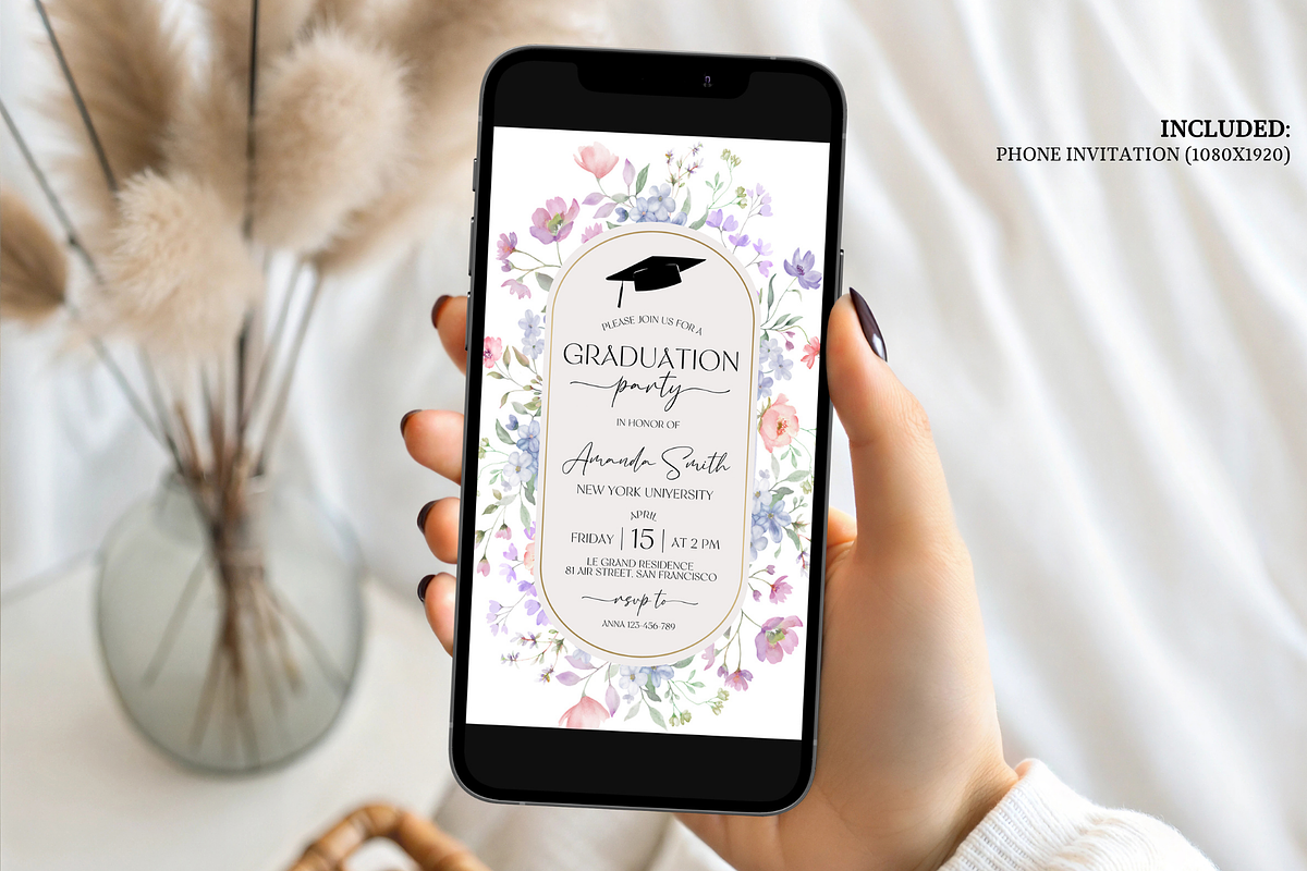 Floral Graduation Evite, an Invitation Template by Digital_Mind (Photo 2 of 3)