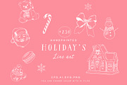 Christmas holiday doodle line art, a Decorative Illustration by Grace Noboa Illustrations (Thumbnail 10 of 10)