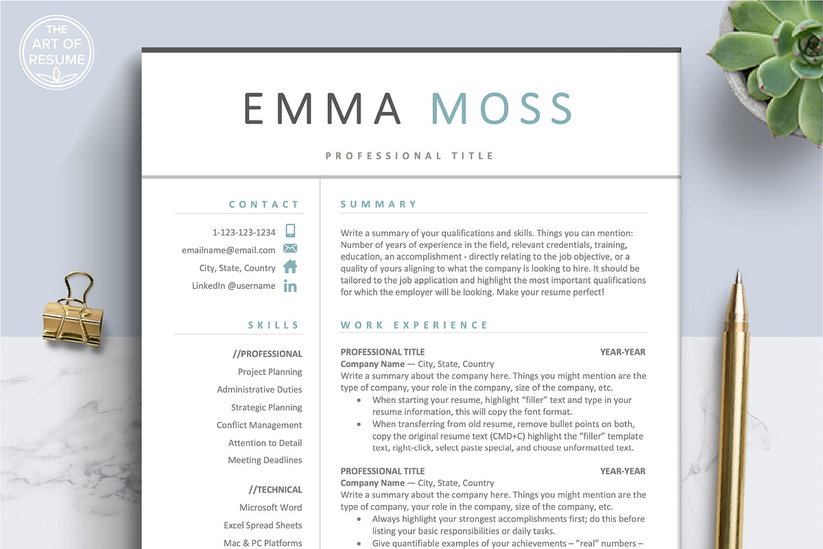 Modern Resume Template (5-Page), a Resume Template by The Art of Resume (Photo 1 of 8)