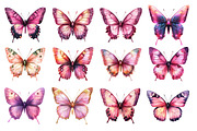 Pink Butterfly Watercolor Clipart, an Illustration by Dream Creation (Thumbnail 4 of 5)