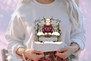 Cute Christmas Cows Clipart, an Illustration by designcity5 (Thumbnail 4 of 5)