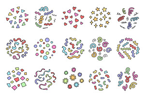 Hand drawn party confetti, an Object Illustration by winwin.art
