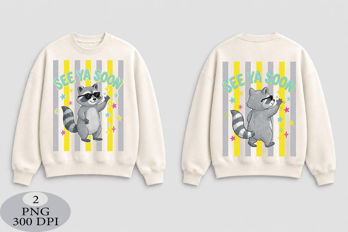 Striped See Ya Soon Funny Raccoon P, an Illustration by Daily.Designs (Photo 2 of 5)