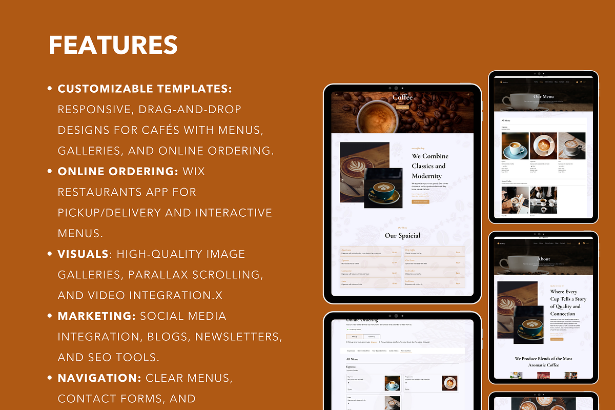 Coffee Website Templates - WIX, a Wix Template by Gsrwebdesign (Photo 6 of 6)