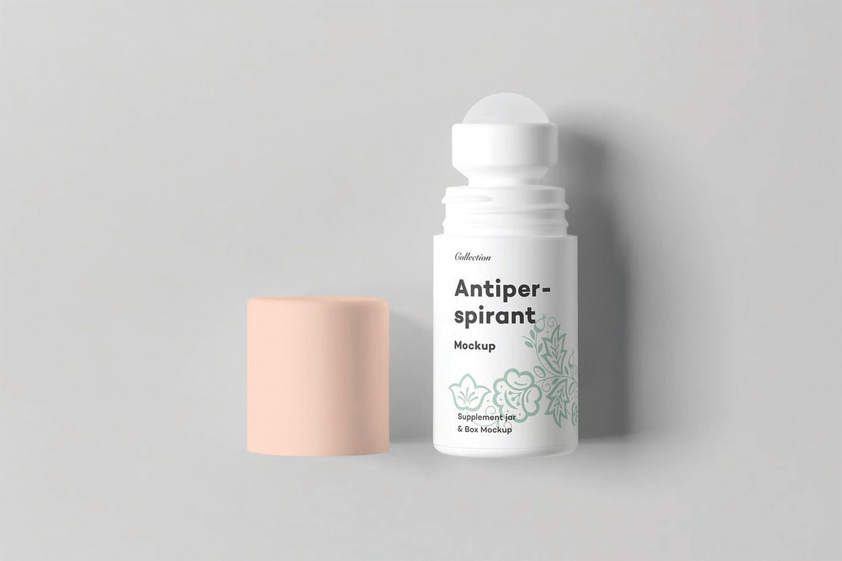Roll On Deodorant Bottle Cos Mockup, an Advertising Mockup by DesignRushMarket (Photo 1 of 2)