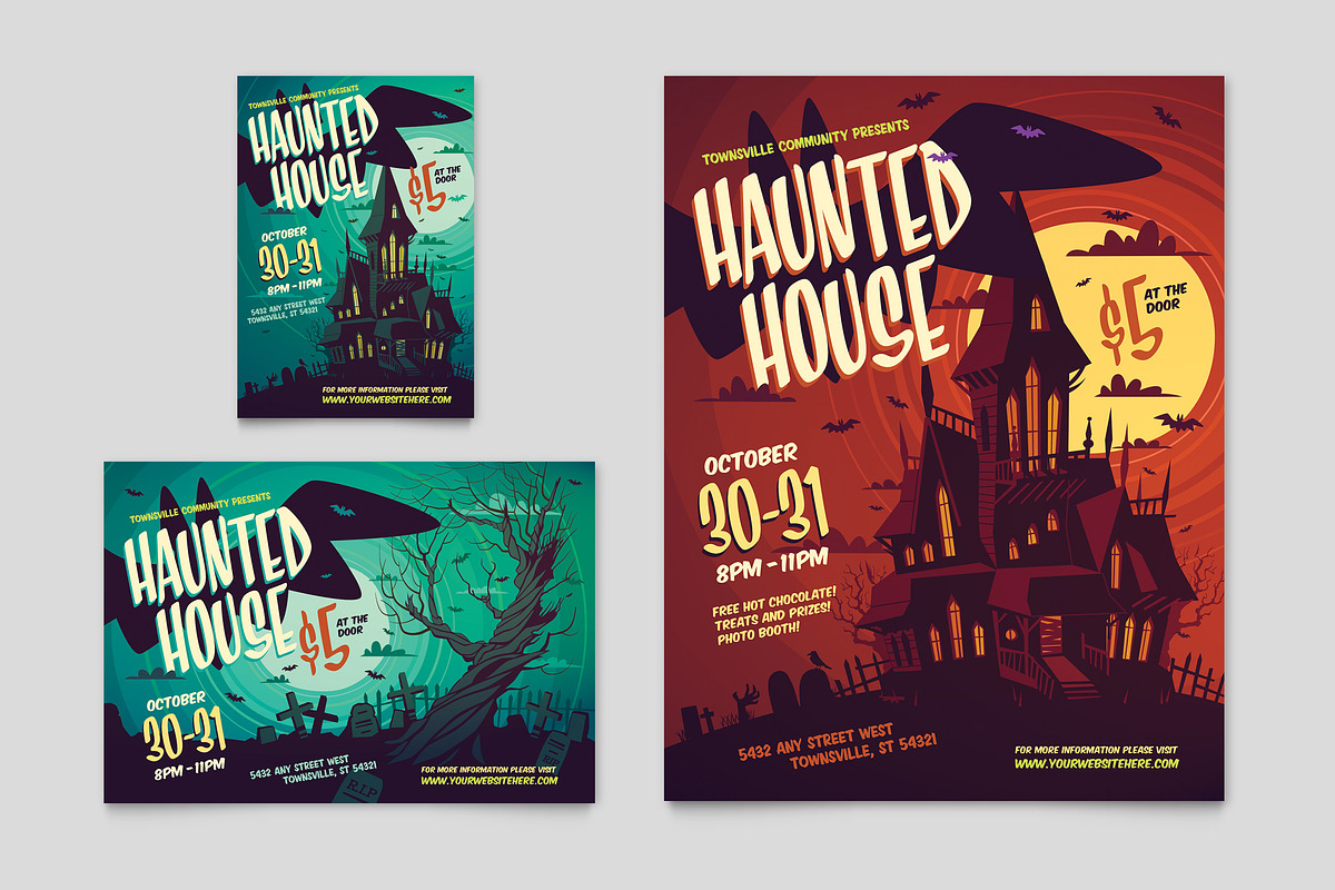 Halloween Haunted House Flyer, a Flyer Template by StockLayouts (Photo 3 of 3)