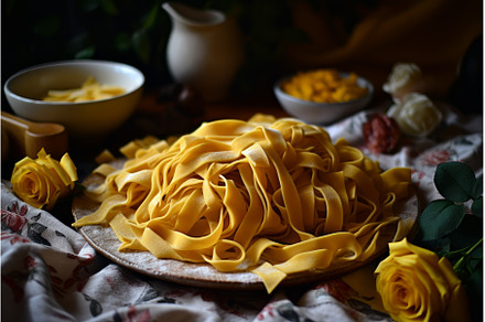 Nutritious Homemade pasta. Generate, a Food & Drink Photo by Ylivdesign