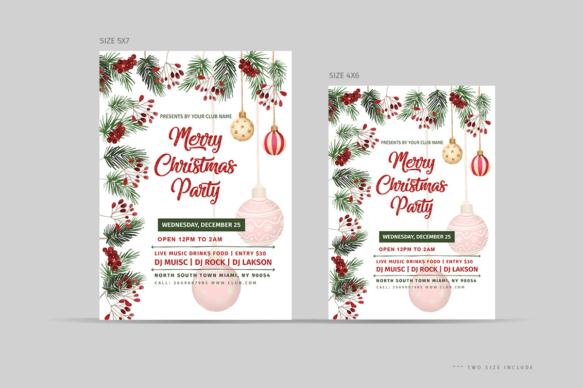 Christmas Party Invitations Template, a Flyer Template by Madhabi Studio (Photo 3 of 6)
