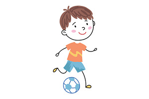 Child engaging in energetic soccer, a Sport Illustration by the8monkey