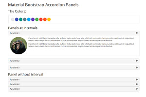 Material Bootstrap Accordion Panels